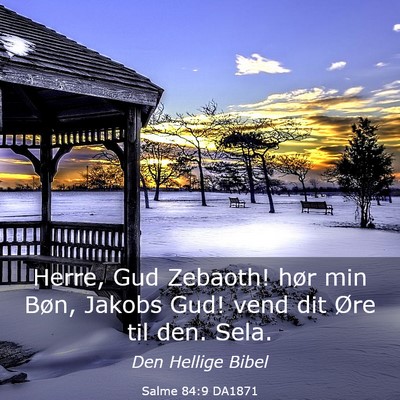 Picture 03 - Salme 84:9 DA1871 - Herre, Gud Zebaoth! hør min Bøn, Jakobs Gud! - Bible Verse Picture
