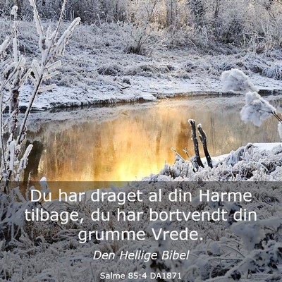 Picture 03 - Salme 85:4 DA1871 - Du har draget al din Harme tilbage, du har - Bible Verse Picture