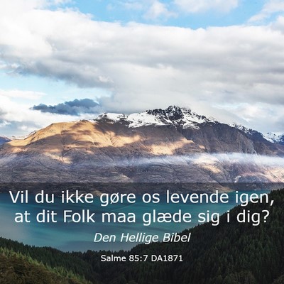 Picture 03 - Salme 85:7 DA1871 - Vil du ikke gøre os levende igen, at dit Folk - Bible Verse Picture