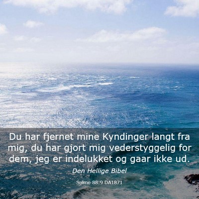 Picture 03 - Salme 88:9 DA1871 - Du har fjernet mine Kyndinger langt fra mig, du - Bible Verse Picture