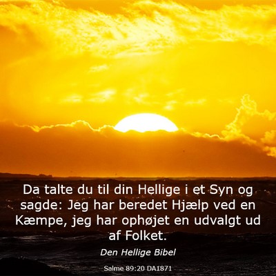 Picture 03 - Salme 89:20 DA1871 - Da talte du til din Hellige i et Syn og sagde: - Bible Verse Picture