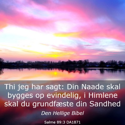 Picture 03 - Salme 89:3 DA1871 - Thi jeg har sagt: Din Naade skal bygges op - Bible Verse Picture