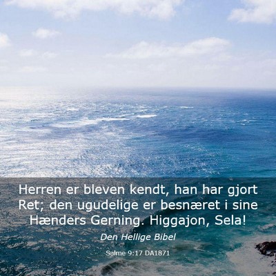 Picture 03 - Salme 9:17 DA1871 - Herren er bleven kendt, han har gjort Ret; den - Bible Verse Picture