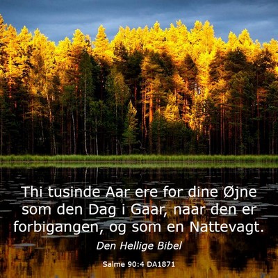 Picture 03 - Salme 90:4 DA1871 - Thi tusinde Aar ere for dine Øjne som den Dag i - Bible Verse Picture