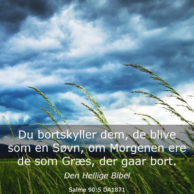 Picture 03 - Salme 90:5 DA1871 - Du bortskyller dem, de blive som en Søvn, om - Bible Verse Picture