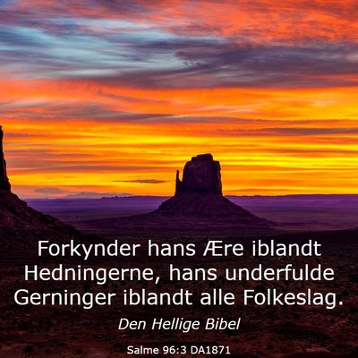 Picture 03 - Salme 96:3 DA1871 - Forkynder hans Ære iblandt Hedningerne, hans - Bible Verse Picture