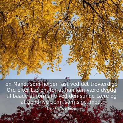 Picture 03 - Titus 1:9 DA1871 - en Mand, som holder fast ved det troværdige Ord - Bible Verse Picture
