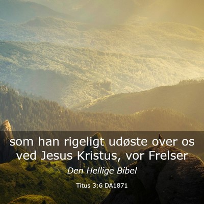 Picture 03 - Titus 3:6 DA1871 - som han rigeligt udøste over os ved Jesus - Bible Verse Picture