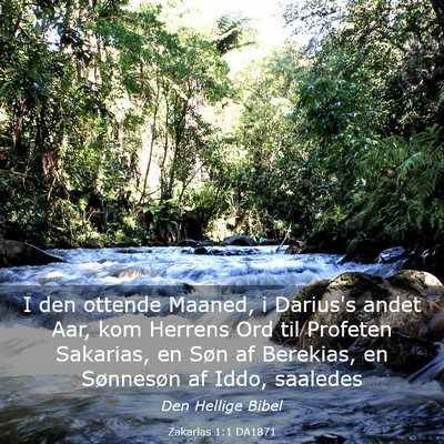 Picture 03 - Zakarias 1:1 DA1871 - I den ottende Maaned, i Darius's andet Aar, kom - Bible Verse Picture