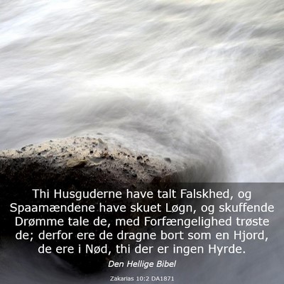 Picture 03 - Zakarias 10:2 DA1871 - Thi Husguderne have talt Falskhed, og - Bible Verse Picture