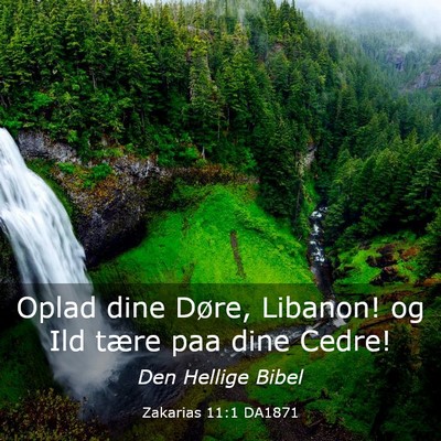 Picture 03 - Zakarias 11:1 DA1871 - Oplad dine Døre, Libanon! og Ild tære paa dine - Bible Verse Picture
