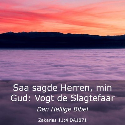 Picture 03 - Zakarias 11:4 DA1871 - Saa sagde Herren, min Gud: Vogt de - Bible Verse Picture
