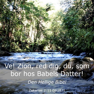 Picture 03 - Zakarias 2:11 DA1871 - Ve! Zion, red dig, du, som bor hos Babels - Bible Verse Picture