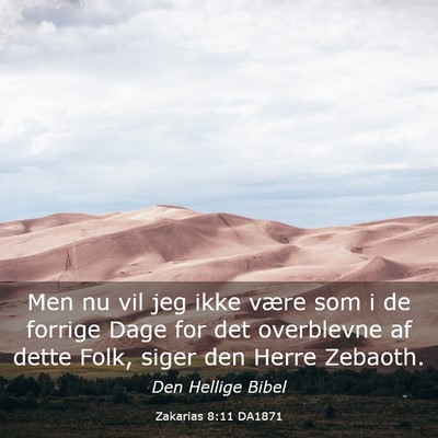 Picture 03 - Zakarias 8:11 DA1871 - Men nu vil jeg ikke være som i de forrige Dage - Bible Verse Picture