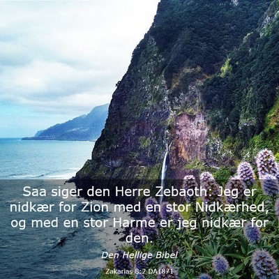 Picture 03 - Zakarias 8:2 DA1871 - Saa siger den Herre Zebaoth: Jeg er nidkær for - Bible Verse Picture