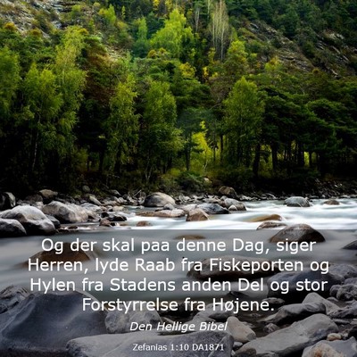 Picture 03 - Zefanias 1:10 DA1871 - Og der skal paa denne Dag, siger Herren, lyde - Bible Verse Picture