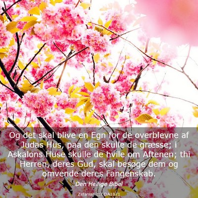Picture 03 - Zefanias 2:7 DA1871 - Og det skal blive en Egn for de overblevne af - Bible Verse Picture