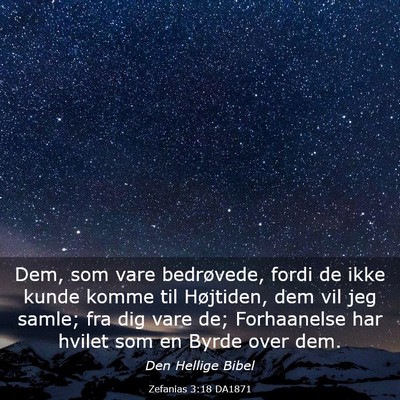 Picture 03 - Zefanias 3:18 DA1871 - Dem, som vare bedrøvede, fordi de ikke kunde - Bible Verse Picture