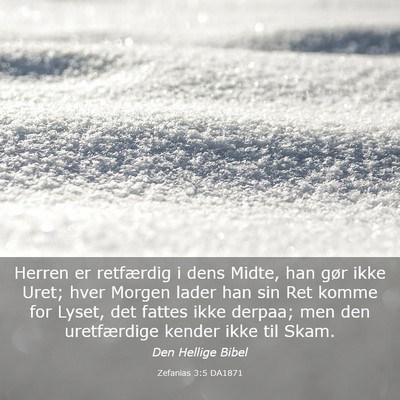 Picture 03 - Zefanias 3:5 DA1871 - Herren er retfærdig i dens Midte, han gør ikke - Bible Verse Picture