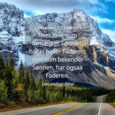 Picture 04 - 1 Johannes 2:23 DA1871 - Hver den, som fornægter Sønnen, har ej heller - Bible Verse Picture