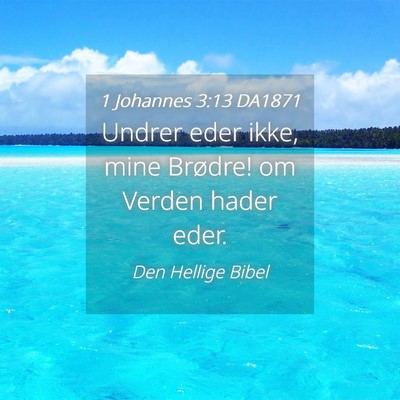 Picture 04 - 1 Johannes 3:13 DA1871 - Undrer eder ikke, mine Brødre! om Verden hader - Bible Verse Picture