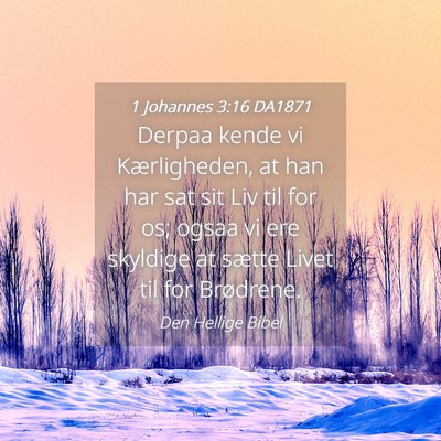Picture 04 - 1 Johannes 3:16 DA1871 - Derpaa kende vi Kærligheden, at han har sat sit - Bible Verse Picture