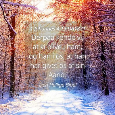 Picture 04 - 1 Johannes 4:13 DA1871 - Derpaa kende vi, at vi blive i ham, og han i os, - Bible Verse Picture