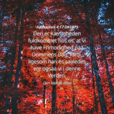 Picture 04 - 1 Johannes 4:17 DA1871 - Deri er Kærligheden fuldkommet hos os, at vi - Bible Verse Picture