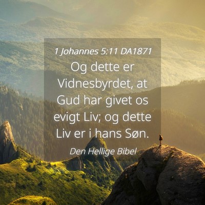 Picture 04 - 1 Johannes 5:11 DA1871 - Og dette er Vidnesbyrdet, at Gud har givet os - Bible Verse Picture