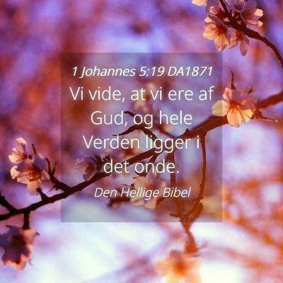 Picture 04 - 1 Johannes 5:19 DA1871 - Vi vide, at vi ere af Gud, og hele Verden ligger - Bible Verse Picture