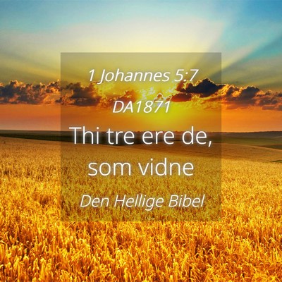 Picture 04 - 1 Johannes 5:7 DA1871 - Thi tre ere de, som - Bible Verse Picture