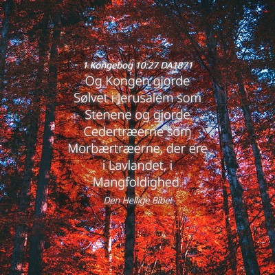 Picture 04 - 1 Kongebog 10:27 DA1871 - Og Kongen gjorde Sølvet i Jerusalem som Stenene - Bible Verse Picture