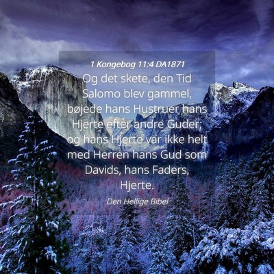 Picture 04 - 1 Kongebog 11:4 DA1871 - Og det skete, den Tid Salomo blev gammel, bøjede - Bible Verse Picture
