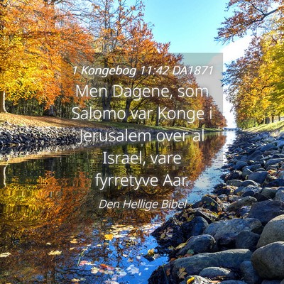 Picture 04 - 1 Kongebog 11:42 DA1871 - Men Dagene, som Salomo var Konge i Jerusalem over - Bible Verse Picture