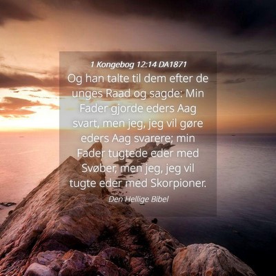 Picture 04 - 1 Kongebog 12:14 DA1871 - Og han talte til dem efter de unges Raad og - Bible Verse Picture