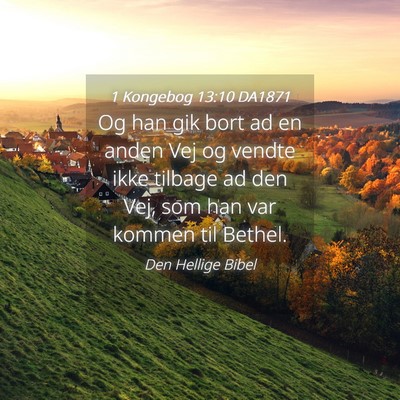 Picture 04 - 1 Kongebog 13:10 DA1871 - Og han gik bort ad en anden Vej og vendte ikke - Bible Verse Picture