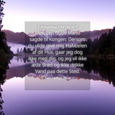 Picture 04 - 1 Kongebog 13:8 DA1871 - Men den Guds Mand sagde til Kongen: Dersom du - Bible Verse Picture