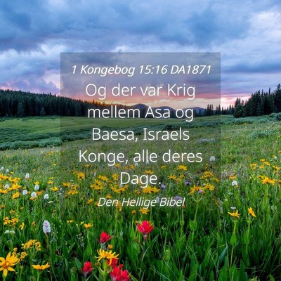 Picture 04 - 1 Kongebog 15:16 DA1871 - Og der var Krig mellem Asa og Baesa, Israels - Bible Verse Picture