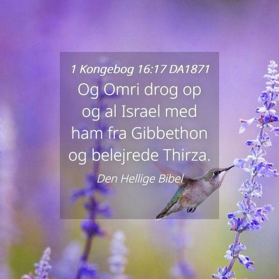 Picture 04 - 1 Kongebog 16:17 DA1871 - Og Omri drog op og al Israel med ham fra - Bible Verse Picture