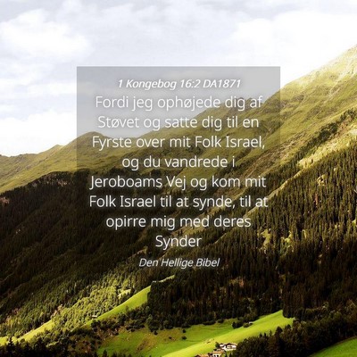 Picture 04 - 1 Kongebog 16:2 DA1871 - Fordi jeg ophøjede dig af Støvet og satte dig - Bible Verse Picture