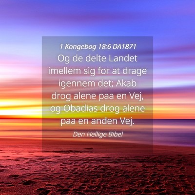 Picture 04 - 1 Kongebog 18:6 DA1871 - Og de delte Landet imellem sig for at drage - Bible Verse Picture