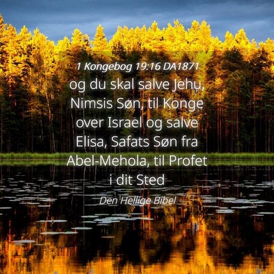 Picture 04 - 1 Kongebog 19:16 DA1871 - og du skal salve Jehu, Nimsis Søn, til Konge - Bible Verse Picture
