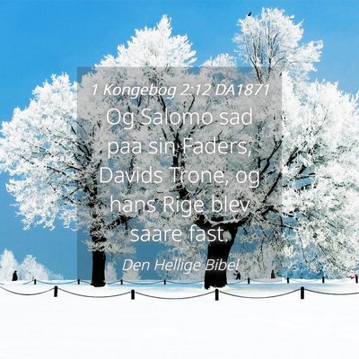 Picture 04 - 1 Kongebog 2:12 DA1871 - Og Salomo sad paa sin Faders, Davids Trone, og - Bible Verse Picture
