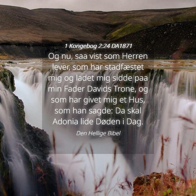 Picture 04 - 1 Kongebog 2:24 DA1871 - Og nu, saa vist som Herren lever, som har - Bible Verse Picture