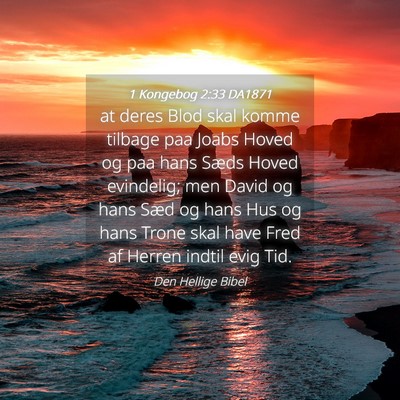Picture 04 - 1 Kongebog 2:33 DA1871 - at deres Blod skal komme tilbage paa Joabs Hoved - Bible Verse Picture