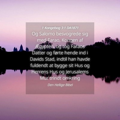 Picture 04 - 1 Kongebog 3:1 DA1871 - Og Salomo besvogrede sig med Farao, Kongen af - Bible Verse Picture