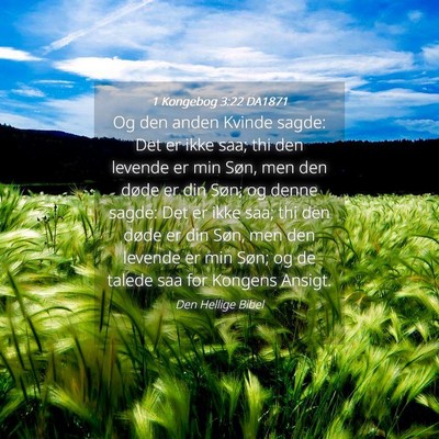 Picture 04 - 1 Kongebog 3:22 DA1871 - Og den anden Kvinde sagde: Det er ikke saa; thi - Bible Verse Picture
