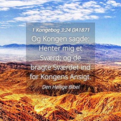 Picture 04 - 1 Kongebog 3:24 DA1871 - Og Kongen sagde: Henter mig et Sværd; og de - Bible Verse Picture