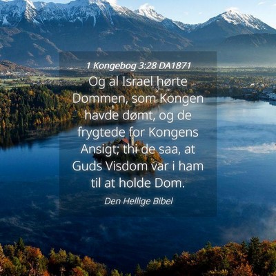 Picture 04 - 1 Kongebog 3:28 DA1871 - Og al Israel hørte Dommen, som Kongen havde - Bible Verse Picture