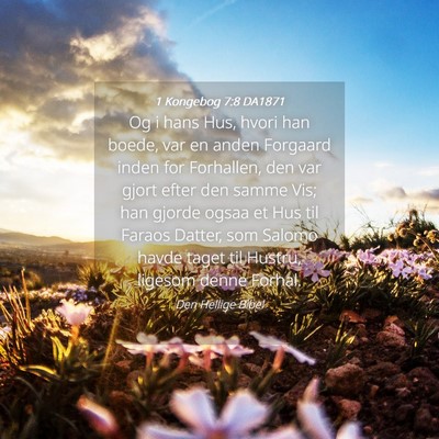 Picture 04 - 1 Kongebog 7:8 DA1871 - Og i hans Hus, hvori han boede, var en anden - Bible Verse Picture